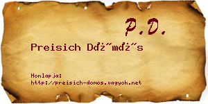 Preisich Dömös névjegykártya